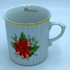 Original Czechoslovakia Poinsettia Mug